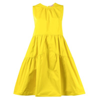 Nº21 Vestido evasê com amarração - Amarelo