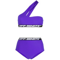 Off-White Biquíni ombro único - Roxo