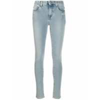 Off-White Calça jeans skinny bordada - Azul