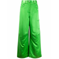 Off-White Calça pantalona - Verde