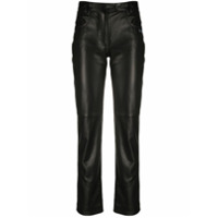 Off-White Calça reta de couro - Preto