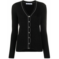Off-White Cardigan gola V de tricô - Preto