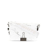 Off-White marble mini flap bag - Branco