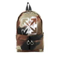 Off-White Mochila camuflada com logo - Verde