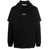 Off-White Moletom com capuz e logo - Preto