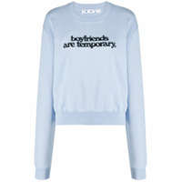 Off-White Moletom com slogan - Azul