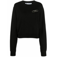 Off-White Moletom cropped - Preto