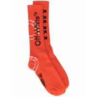 Off-White Par de meias com logo - Laranja