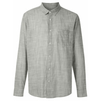 Osklen Camisa xadrez com bolso - Preto