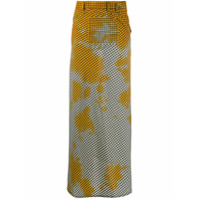 Ottolinger Vestido longo xadrez - Amarelo