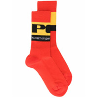 PACCBET logo ribbed spot socks - Vermelho