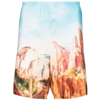 Palm Angels Canyon print swim shorts - Azul