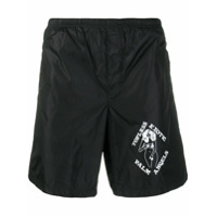 Palm Angels logo-print beach shorts - Preto
