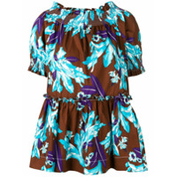 P.A.R.O.S.H. Blusa com estampa floral - Marrom