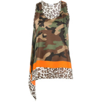 P.A.R.O.S.H. Blusa sem manga camuflada - Marrom