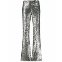 P.A.R.O.S.H. Calça flare com paetês - Prateado