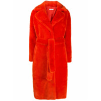 P.A.R.O.S.H. Casaco com cinto e pelos - Laranja