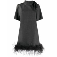 P.A.R.O.S.H. feathered hem dress - Cinza
