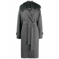 P.A.R.O.S.H. fur-collar belted trenchcoat - Cinza