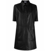 P.A.R.O.S.H. lamb skin shift dress - Preto