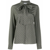 P.A.R.O.S.H. pussy-bow dotted blouse - Cinza