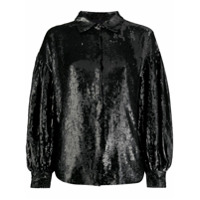 P.A.R.O.S.H. sequined draped-sleeve blouse - Cinza