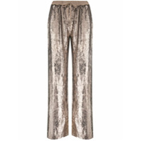 P.A.R.O.S.H. sequined wide-leg trousers - Marrom