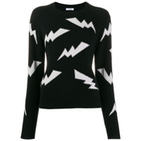 P.A.R.O.S.H. Suéter com estampa de raio - Preto