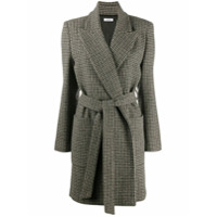 P.A.R.O.S.H. tie-waist houndstooth coat - Cinza