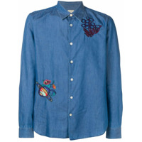 Paul Smith Camisa jeans com bordado - Azul