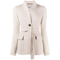 Peserico Blazer de tricô com cinto - Rosa