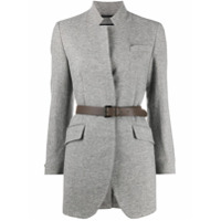 Peserico Blazer gola alta com cinto - Cinza