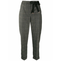 Peserico Calça com estampa xadrez - Cinza