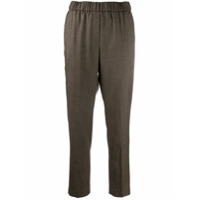 Peserico Calça cropped com contas - Marrom