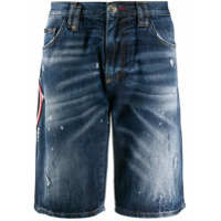 Philipp Plein Bermuda jeans Skull - Azul