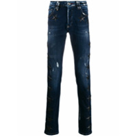 Philipp Plein Calça jeans reta - Azul