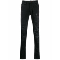 Philipp Plein Calça jeans reta Rock - Preto