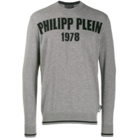 Philipp Plein Suéter decote careca - Cinza