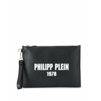 Philipp Plein textured clutch bag - Preto