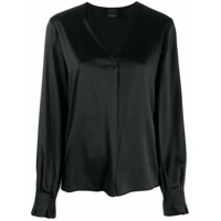 Pinko Blusa gola V de seda - Preto