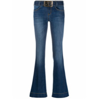 Pinko Calça jeans flare com cinto - Azul