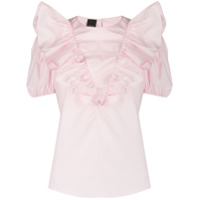 Pinko Camisa com acabamento de babados - Rosa