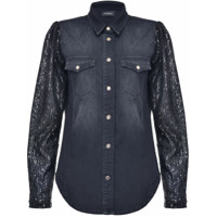 Pinko Camisa jeans com recortes - Azul