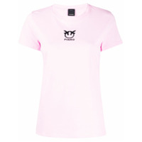 Pinko Camiseta com logo bordado - Rosa