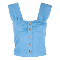 Pinko Camisola cropped com botões - Azul