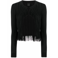 Pinko Cardigan Berice com franjas - Preto