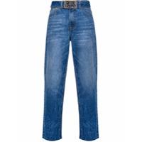 Pinko logo-buckle straight jeans - Azul