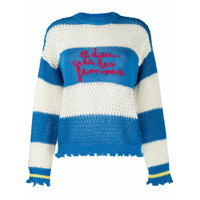 Pinko Suéter com bordado de listras - Azul