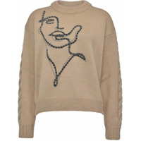 Pinko Suéter de lã com bordado - Neutro