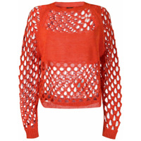 Pinko Suéter de tricô com mesh - Laranja